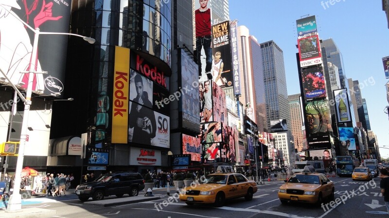 New York City Times Square Manhattan Free Photos