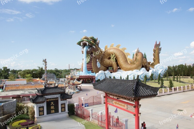 The Main Shrine In The City My Father Suphan Buri Dragon's Heaven Village Free Photos