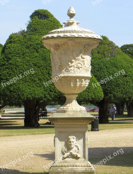 Urn Garden Stone Park Green