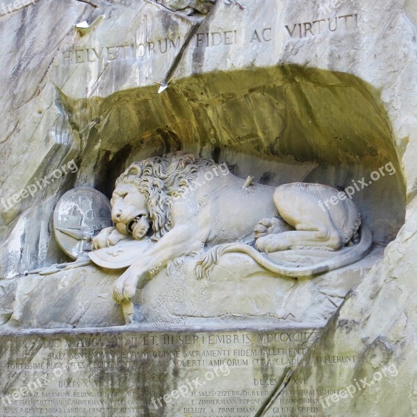 Lucerne Memorial Switzerland Monument Swiss