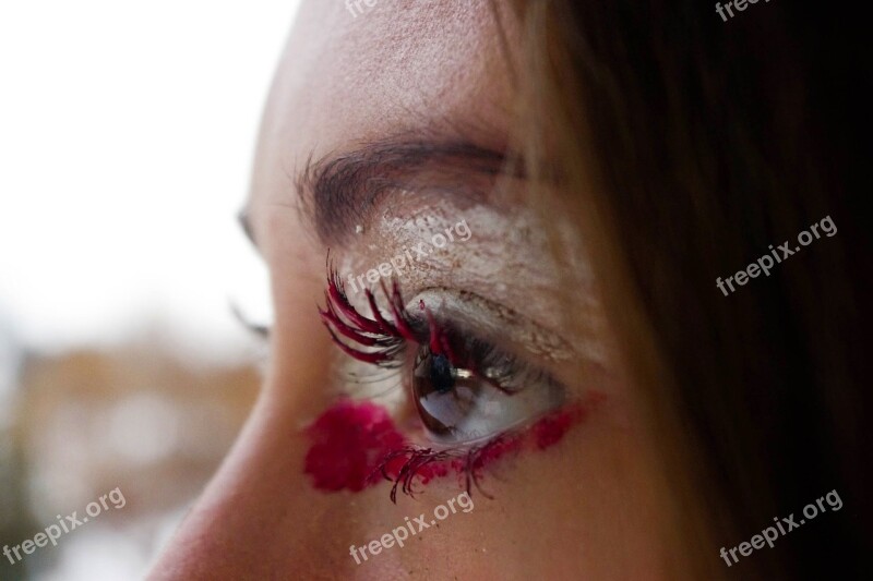 Macro Eye Girl Paint Photoshoot Brown Eyes