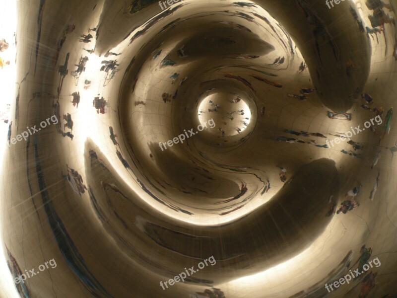 Chicago Bean Reflection Abstract Arts Free Photos