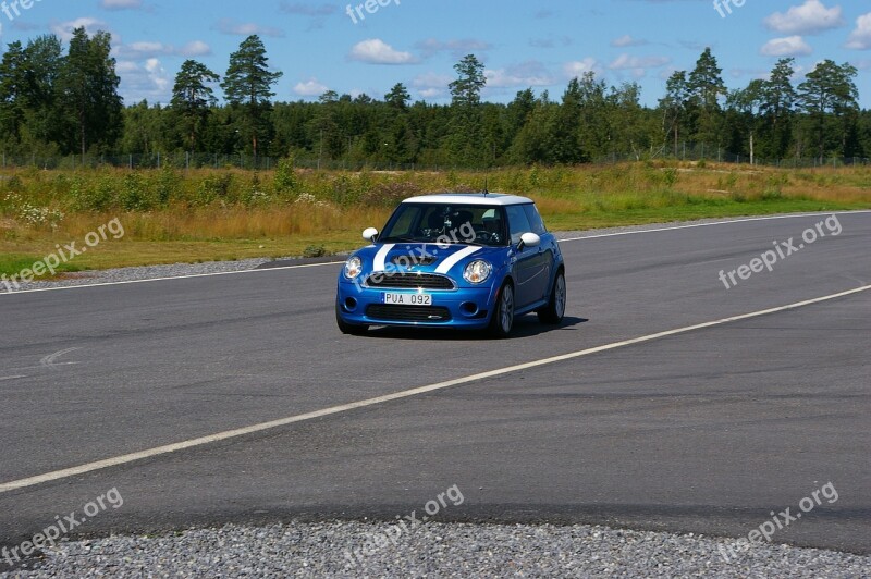 Minicooper Blue Car Quick Sports