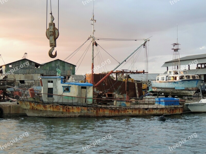 Fishing Trawler Port Cienfugos Cuba