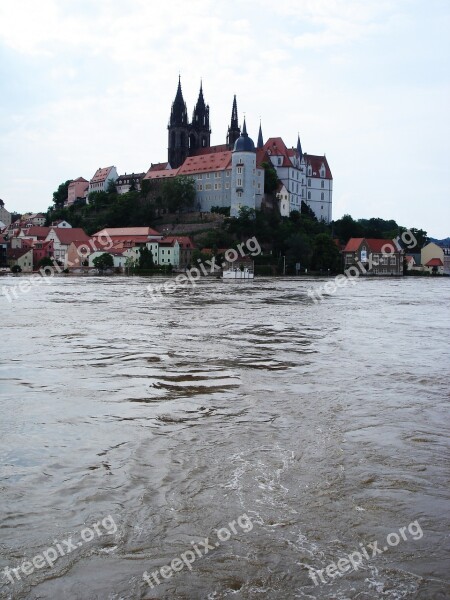 High Water Meissen Elbe Flood Current