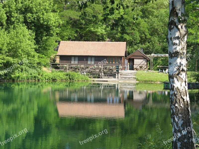 Lake Fishing House Nature Free Photos