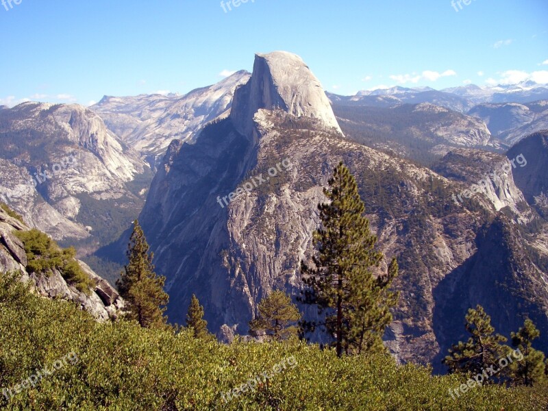 Scenic Outdoor Yosemite Half Dome Free Photos