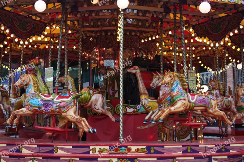 Carousel Merry-go-round Roundabout Fair Vintage