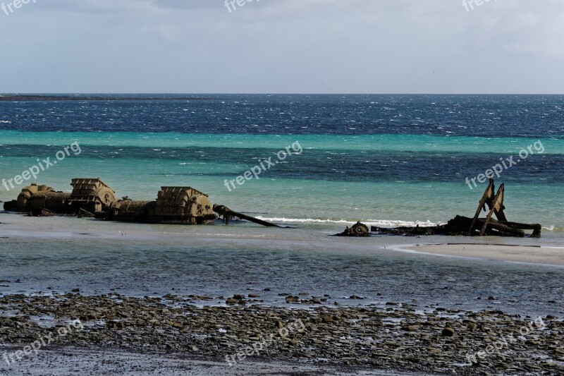 Shipwreck Sea Ocean Water Ship