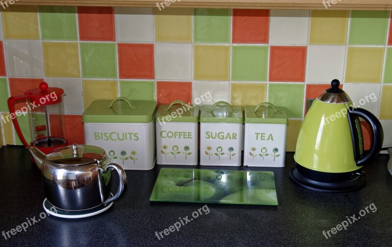 Kitchen Kettle Tiles Coffee Tea