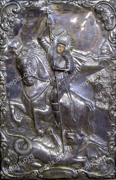 Icon Saint Gheorghe Fight Devil