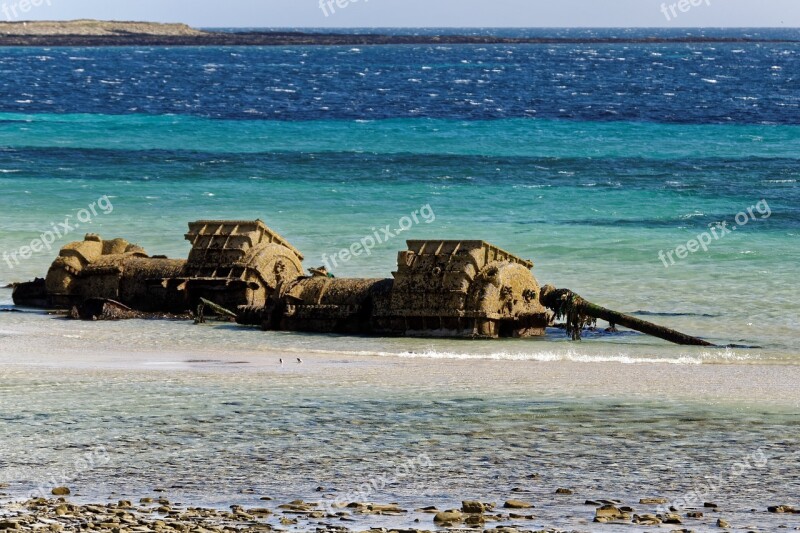 Shipwreck Sea Ocean Water Ship