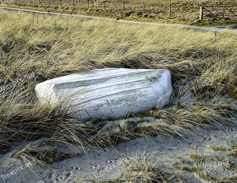 Boat Grass Farmland Sand Dunes Nature