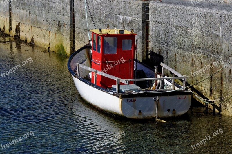 Boat Harbor Fishing Boat Water Sea