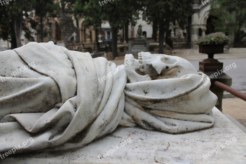 Death Statue Stone Sculpture Cemetery