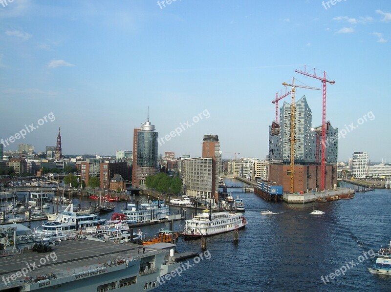 Hamburg Elbe Philharmonic Hall Port Build Cranes