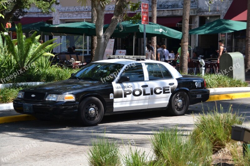 Police Police Car Auto Miami Miami Beach