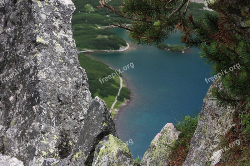 Polish Tatras Pond Tracked Granite Kościelec Tourism