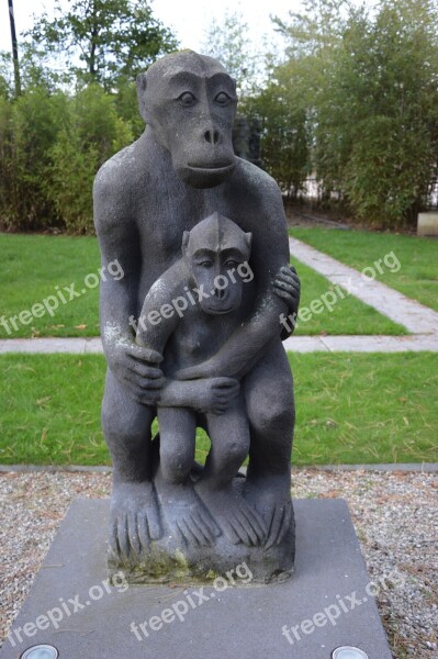 Sculpture Art Stone Ape Free Photos