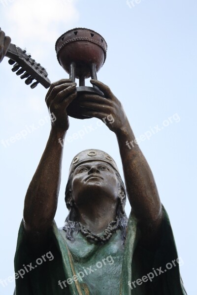 Mexico Chalice Offering Statue Queretaro