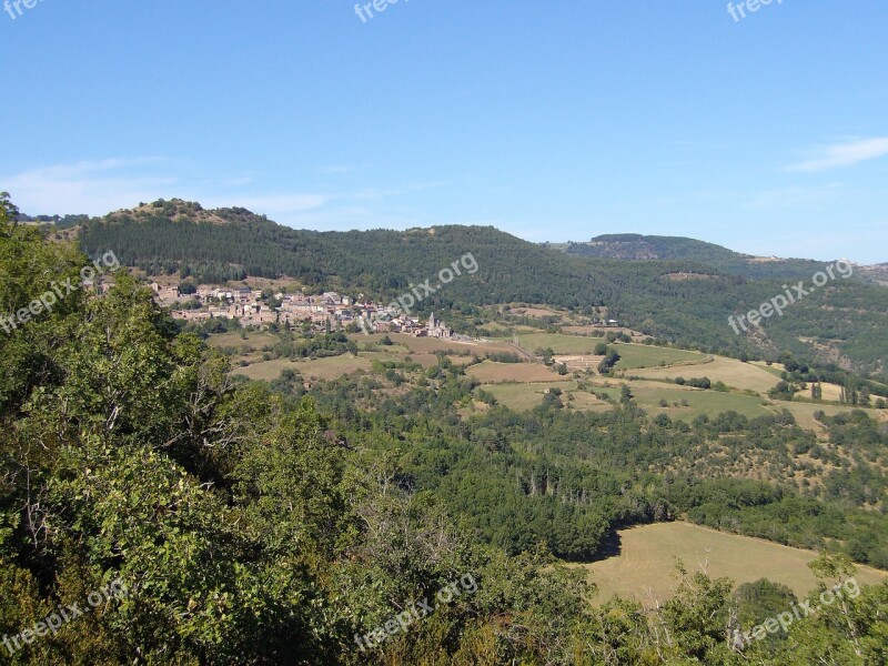 Aire De Montjaux Landscape Aveyron France Hills