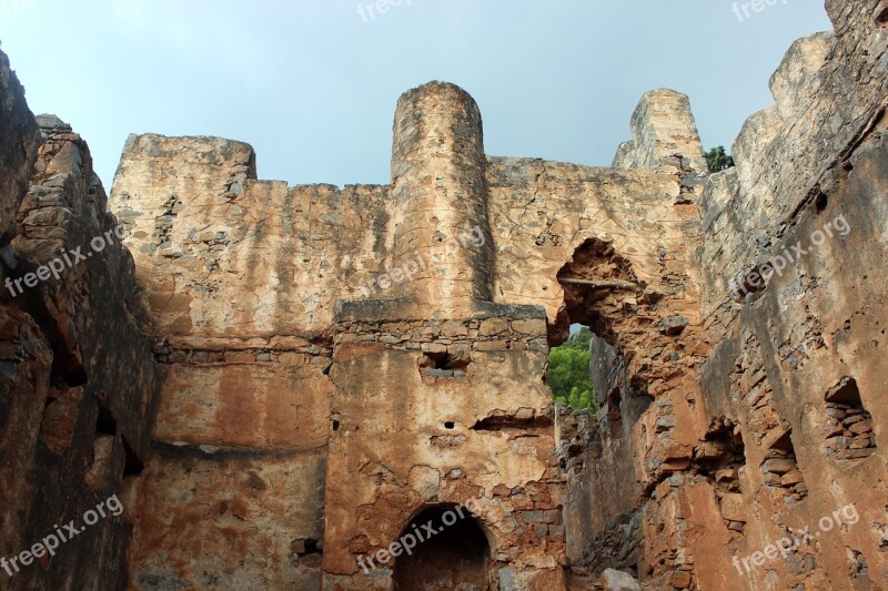 Agia Roumeli Crete Greece Ruined Castle