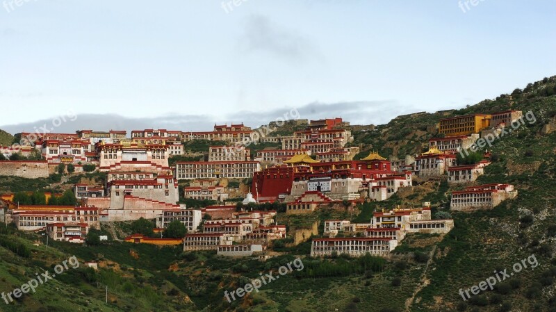 Tibet Monastery Ganden Free Photos