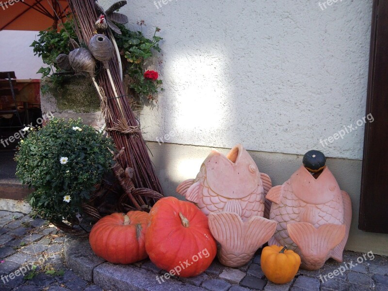 Thrown Fish Pumpkin Decoration Fish Hauswand