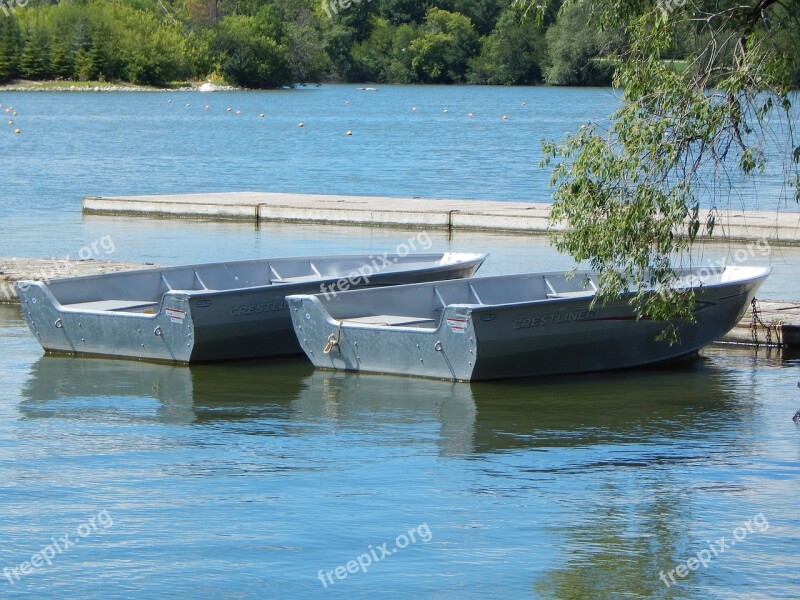 Boats Lake Dock Water Summer