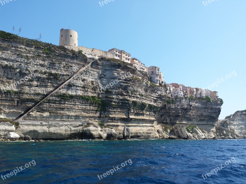 Bonifacio Corsica France Crag Sea