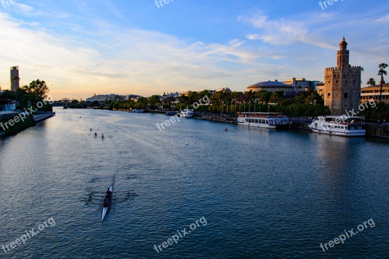 Guadalquivir Seville Water Sports River Rowing