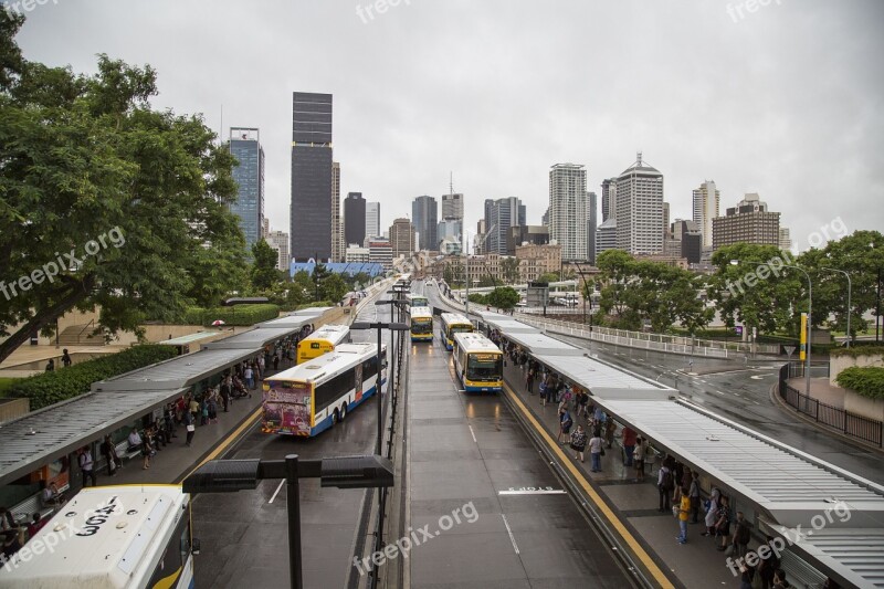 Australia Brisbane Street View Cloudy Day Free Photos