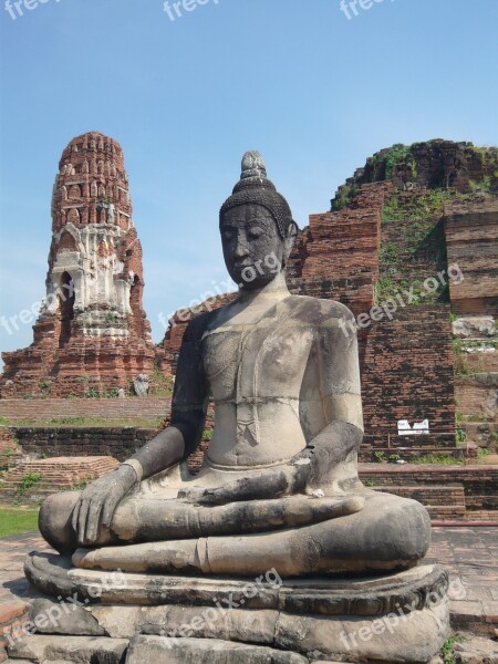 Buddha Buddhism Meditation Stone Statue Thailand