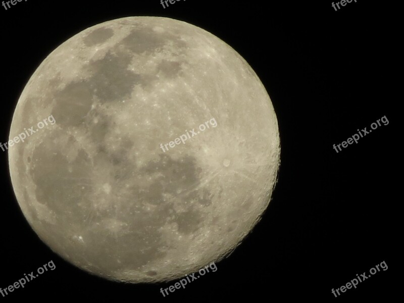 Moon Crater Sky Night Satellite