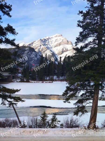 Banff Landscape Winter Cold Winter Landscape