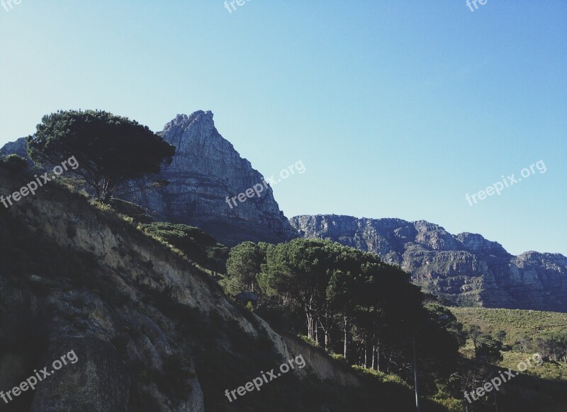 Mountains Trees Nature Landscape Forest