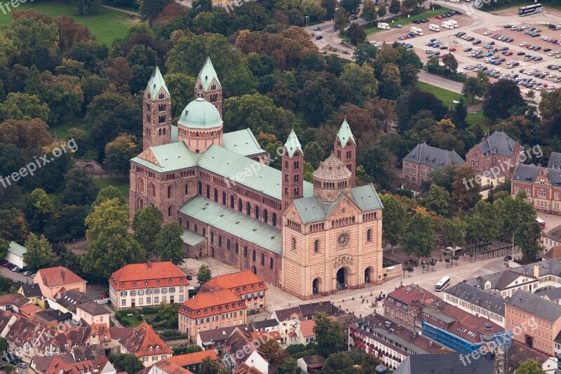 Speyer Cathedral Aerial View Building Germany