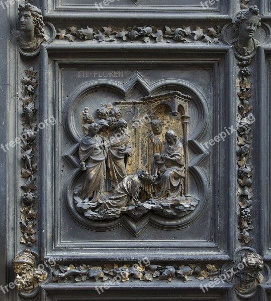 Florence Baptistery Plaque Bronze Relief