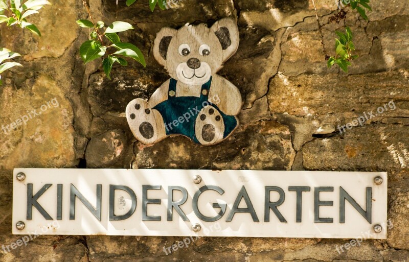 Kindergarten Nursery Sign Teddy Bear Education