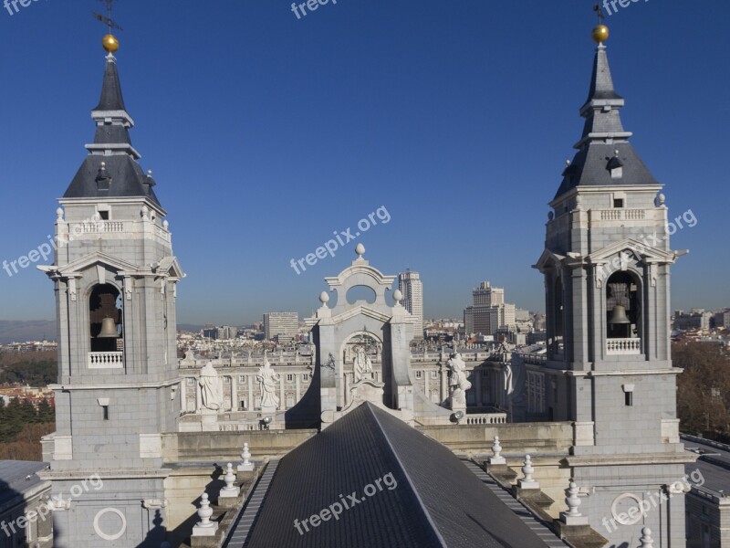 Madrid Royal Palace Almudena Cathedral Monuments Free Photos