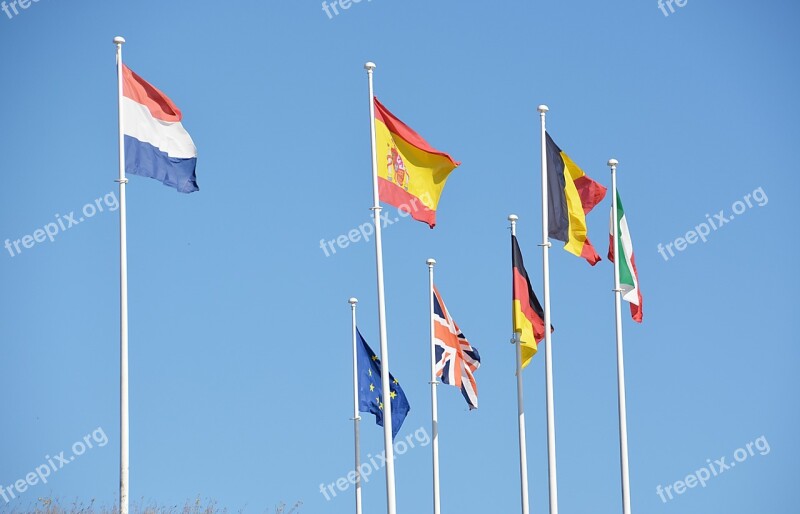 Flags Country States Nations Wind