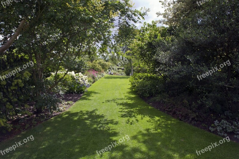 Rhs Hyde Hall Garden Long Avenue Trees Lawn