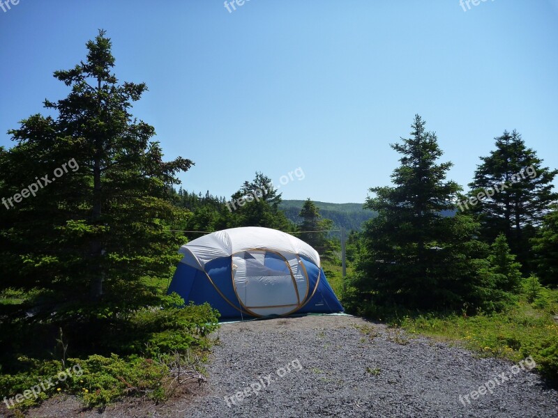 Camping Tent Landscape Québec Gaspésie