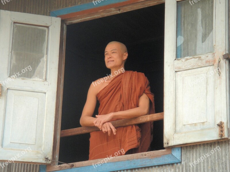 Monk Myanmar Religion Buddhism Burma