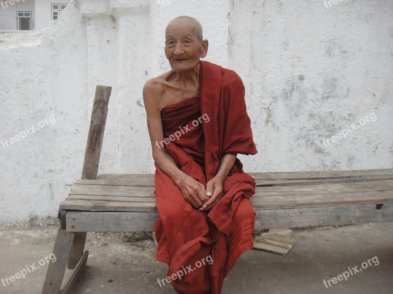 Monk Myanmar Religion Buddhism Burma