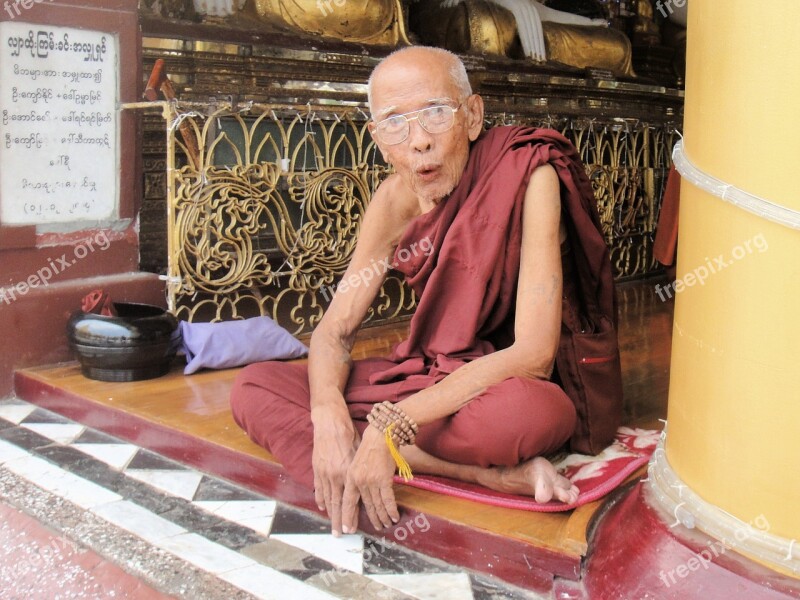 Monk Myanmar Religion Buddhism Burma