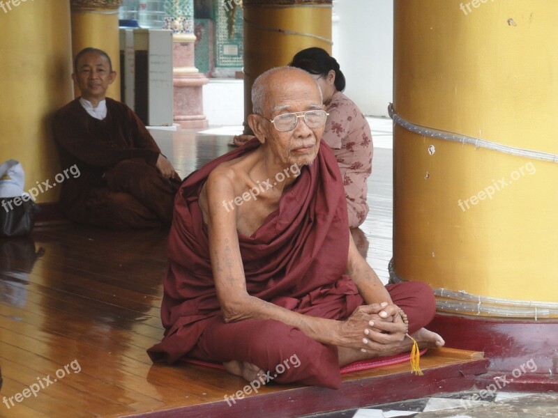 Monk Myanmar Religion Buddhism Burma