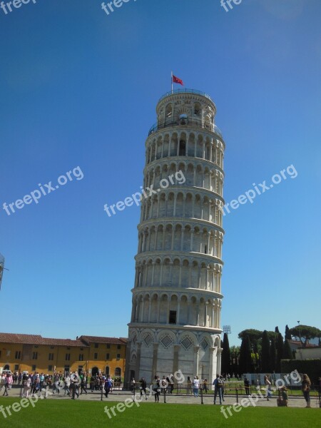 Pisa Leaning Tower Italy Tuscany Building