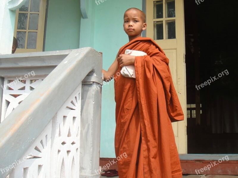 Monk Myanmar Religion Buddhism Burma