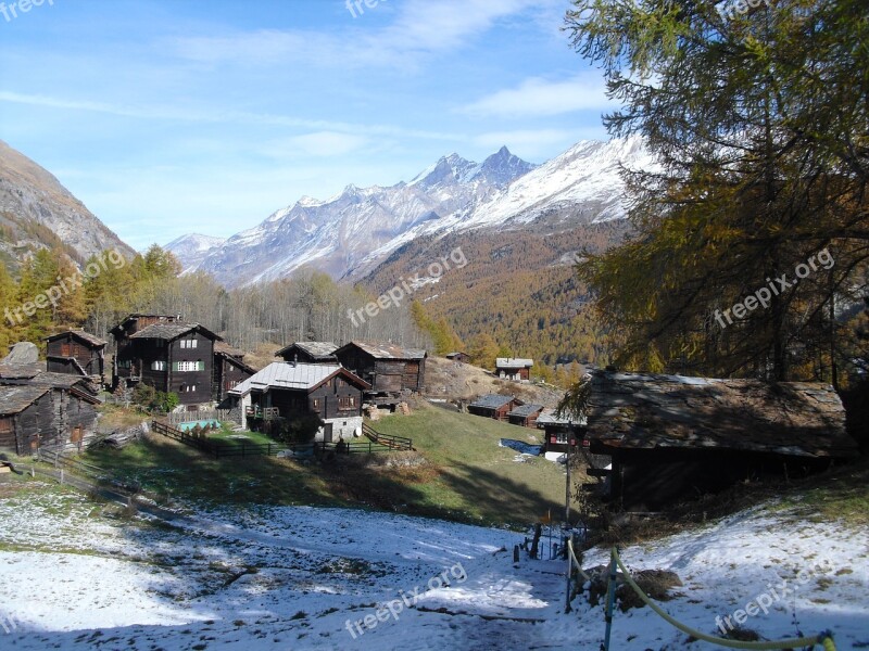 Mountains Zermatt Spring Switzerland Alpine